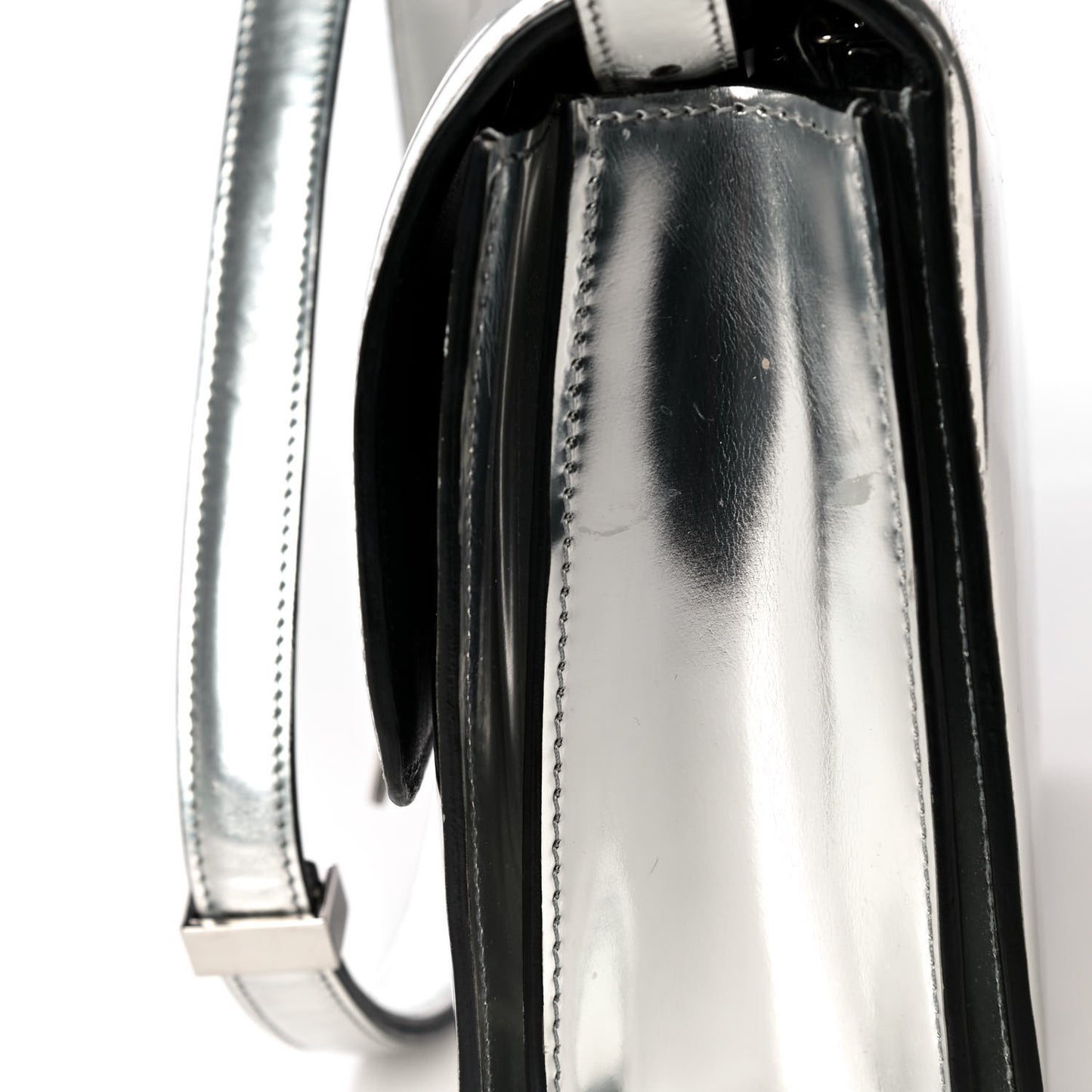 Mirror Box Calfskin Medium Classic Box Flap Bag Silver