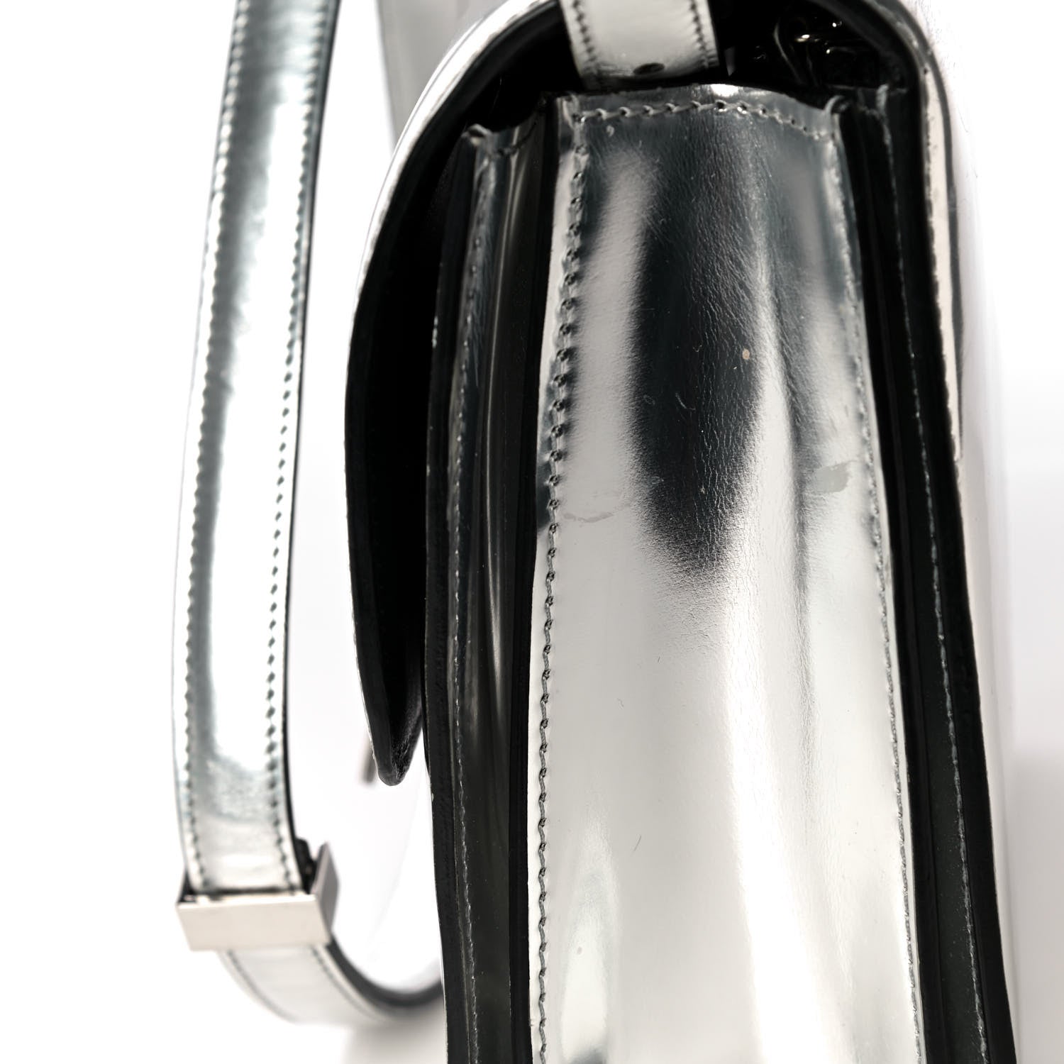 Celine Mirror Box Calfskin Medium Classic Box Flap Bag Silver 22 of 24