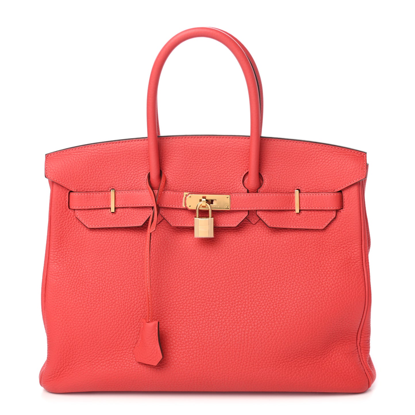 Taurillon Clemence Birkin 35 Rouge Pivoine