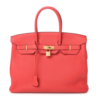 Hermes Taurillon Clemence Birkin 35 Rouge Pivoine 1 of 9