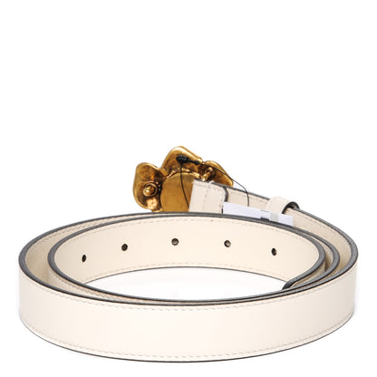 Gucci Calfskin Metal Flower Interlocking G Belt 85 34 White 3 of 5