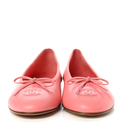 Chanel Goatskin Cap Toe CC Ballerina Flats 41 Pink 2 of 8