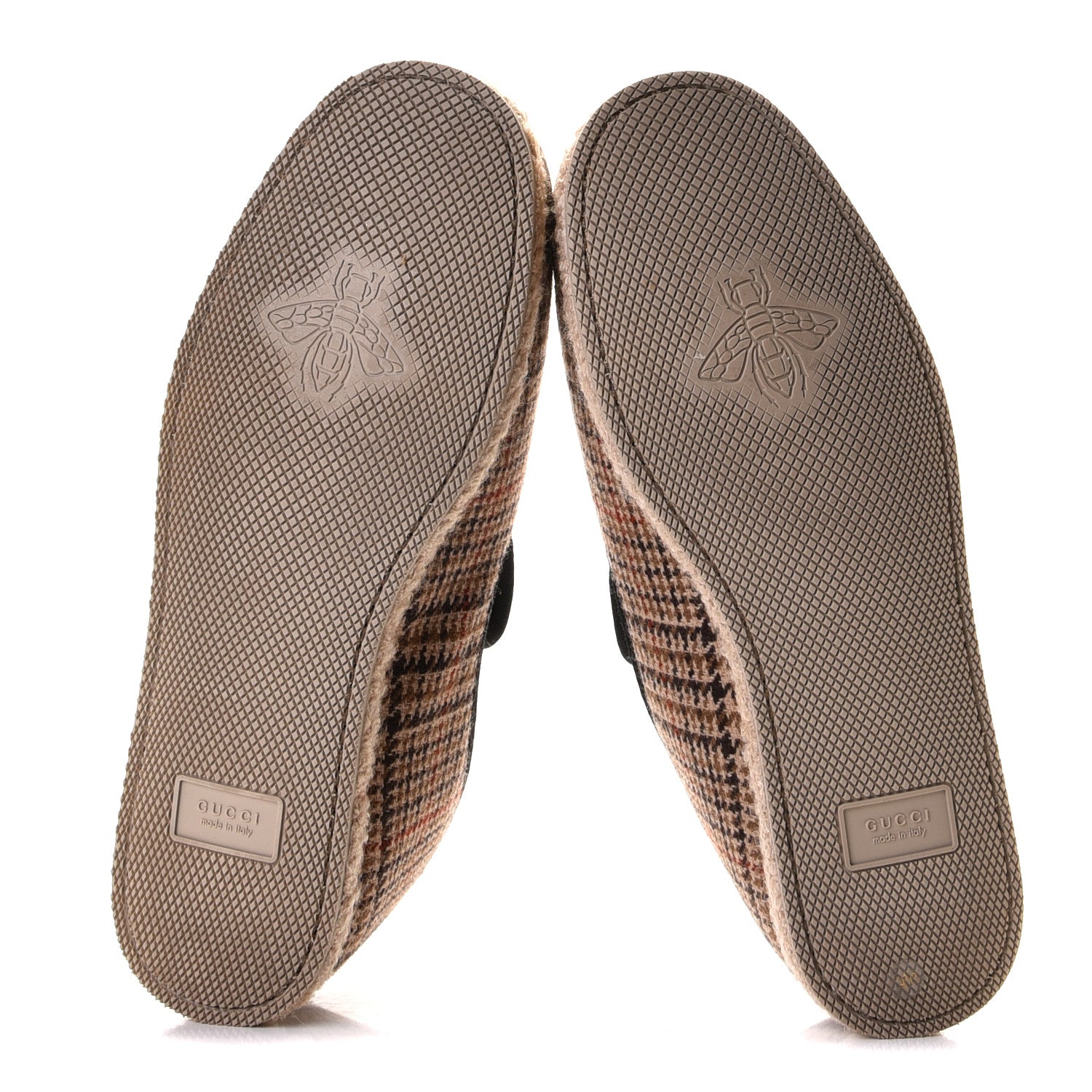 Gucci Wool Tweed Plaid Houndstooth Mens Fria Horsebit Loafers 9.5 Mahogany Black 7 of 9