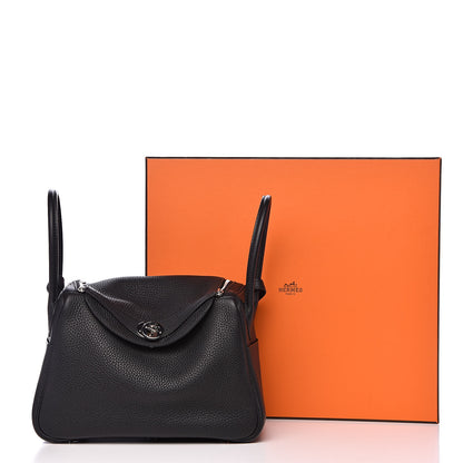 Hermes Taurillon Clemence Lindy 26 Black 11 of 11