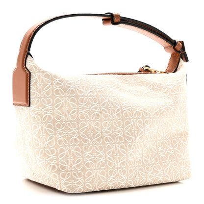 Loewe Jacquard Anagram Calfskin Small Cubi Bag Ecru Tan 3 of 9