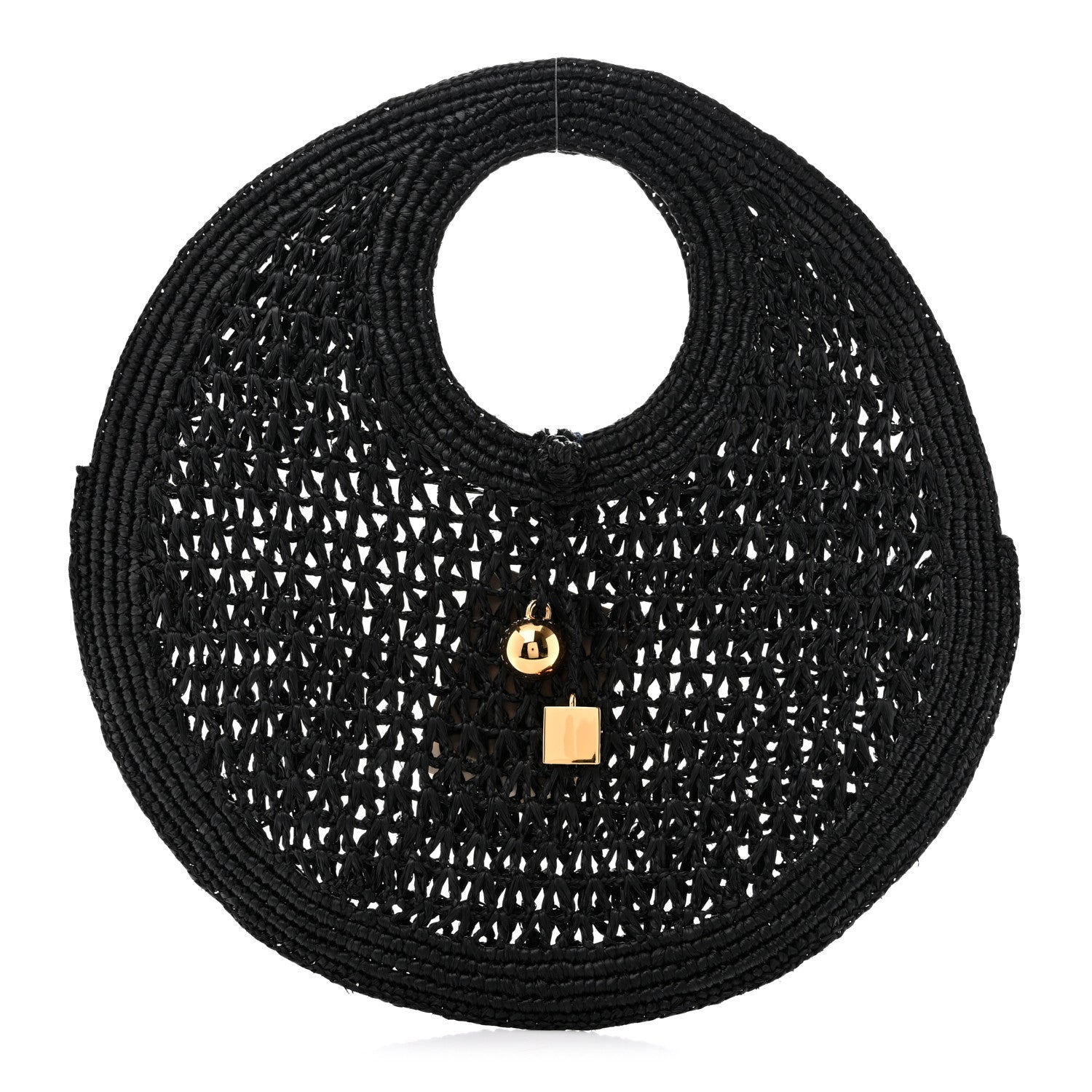 Jacquemus Raffia Le Petite Rond Spiaggia Handbag Black 1 of 10