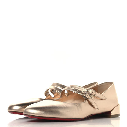 Christian Louboutin Calf Laminato Satin Sweet Jane Flats 36 Leche 4 of 8