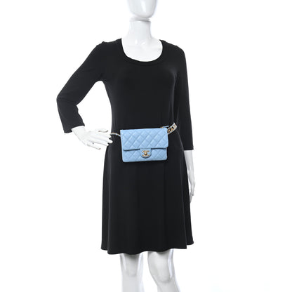 Chanel Shiny Caviar Pick Me Up Flap Belt Bag Light Blue 2 of 12