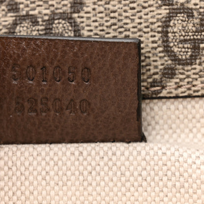 Gucci GG Supreme Monogram Web Small Neo Vintage Double Flap Messenger Bag Beige New Acero 7 of 12