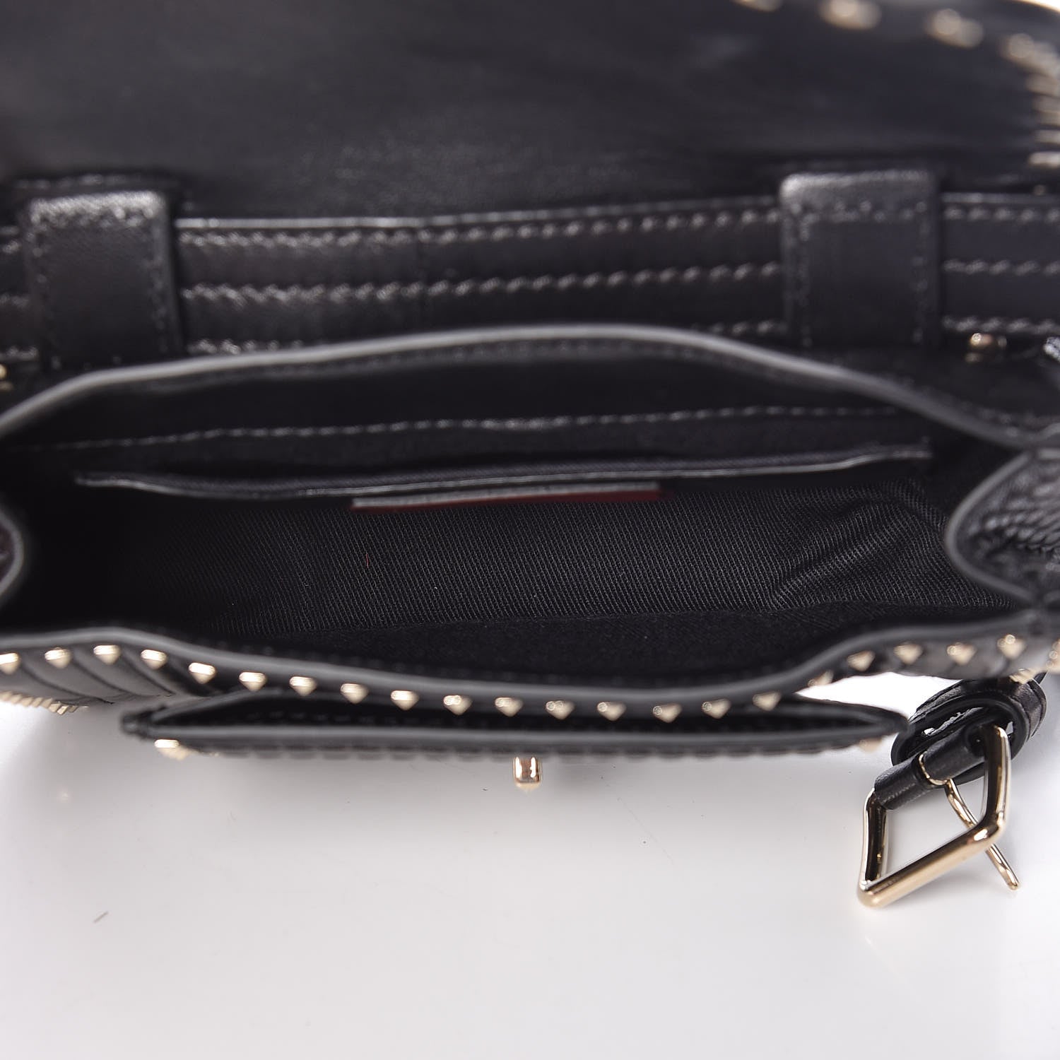 Valentino Garavani Lambskin ZiggyStud Rockstud Convertible Crossbody Belt Bag Black 6 of 12