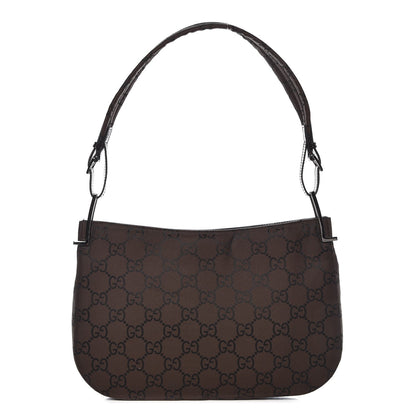 Gucci Nylon Monogram Shoulder Bag Brown 1 of 9