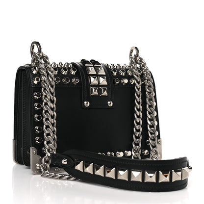 Prada City Calf Saffiano Studded Cahier Bag Black 2 of 9