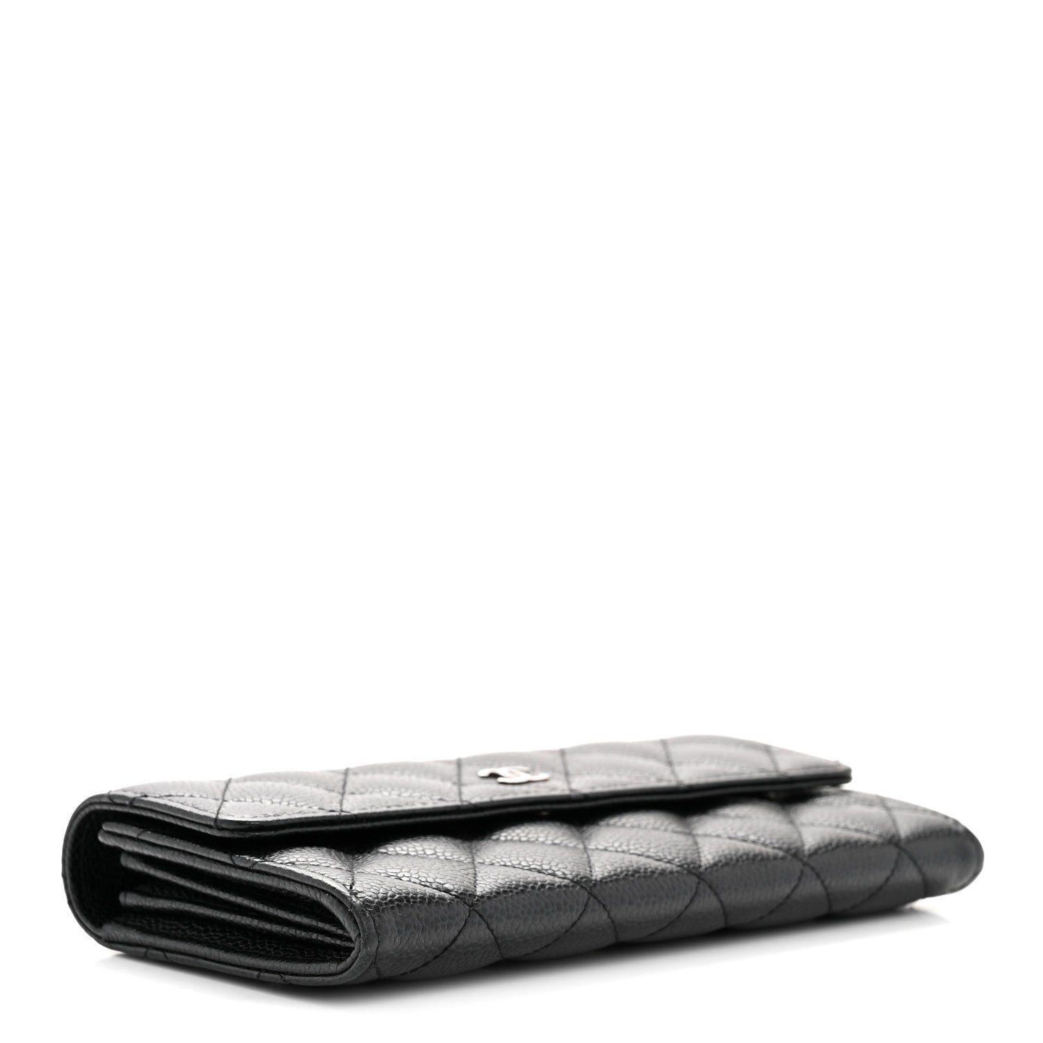 Chanel Caviar Quilted Large Gusset Flap Wallet Black 4 of 11