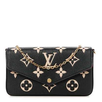 Louis Vuitton Empreinte Monogram Giant Felicie Pochette Black Beige 1 of 15