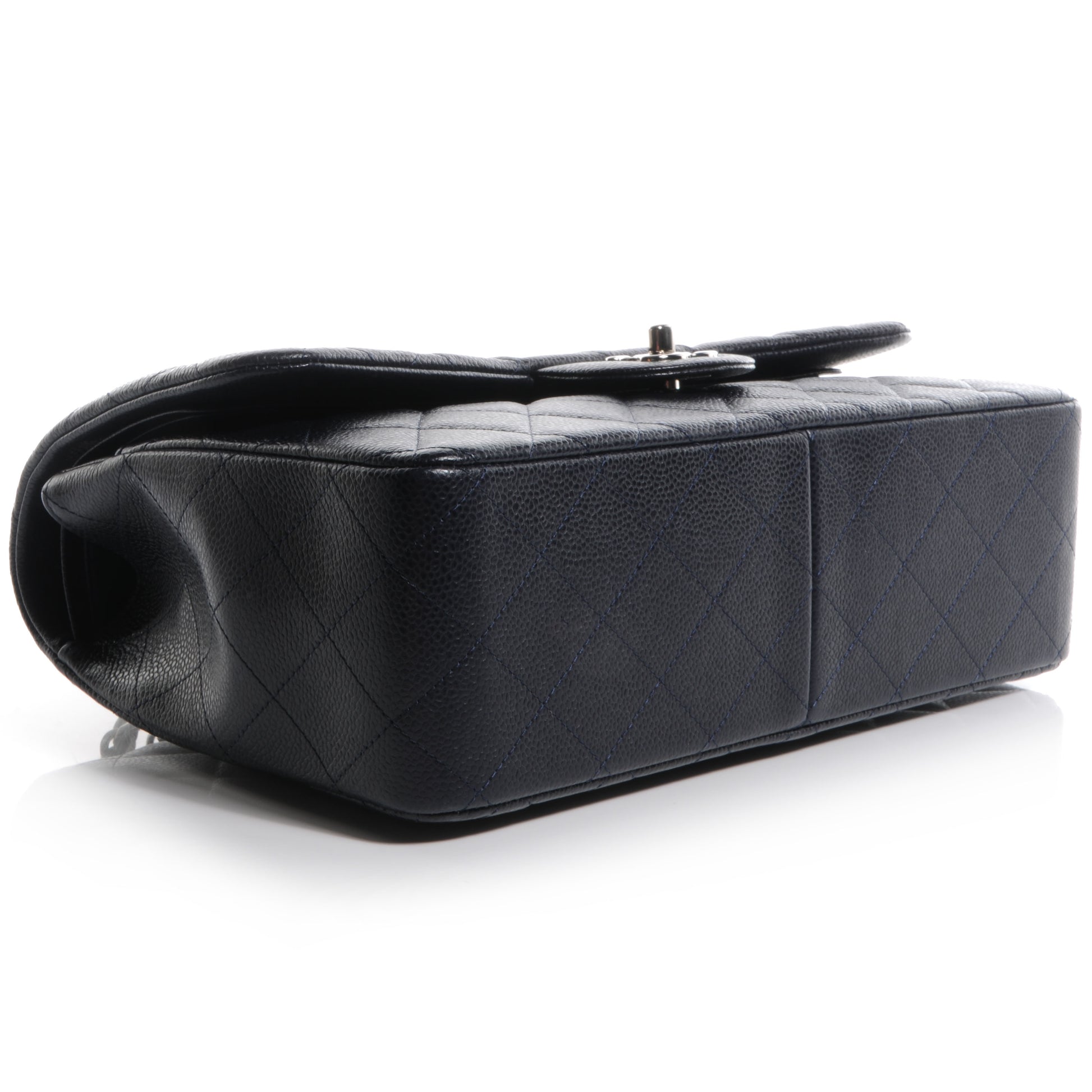Chanel Caviar Jumbo Double Flap Navy Blue 4 of 9