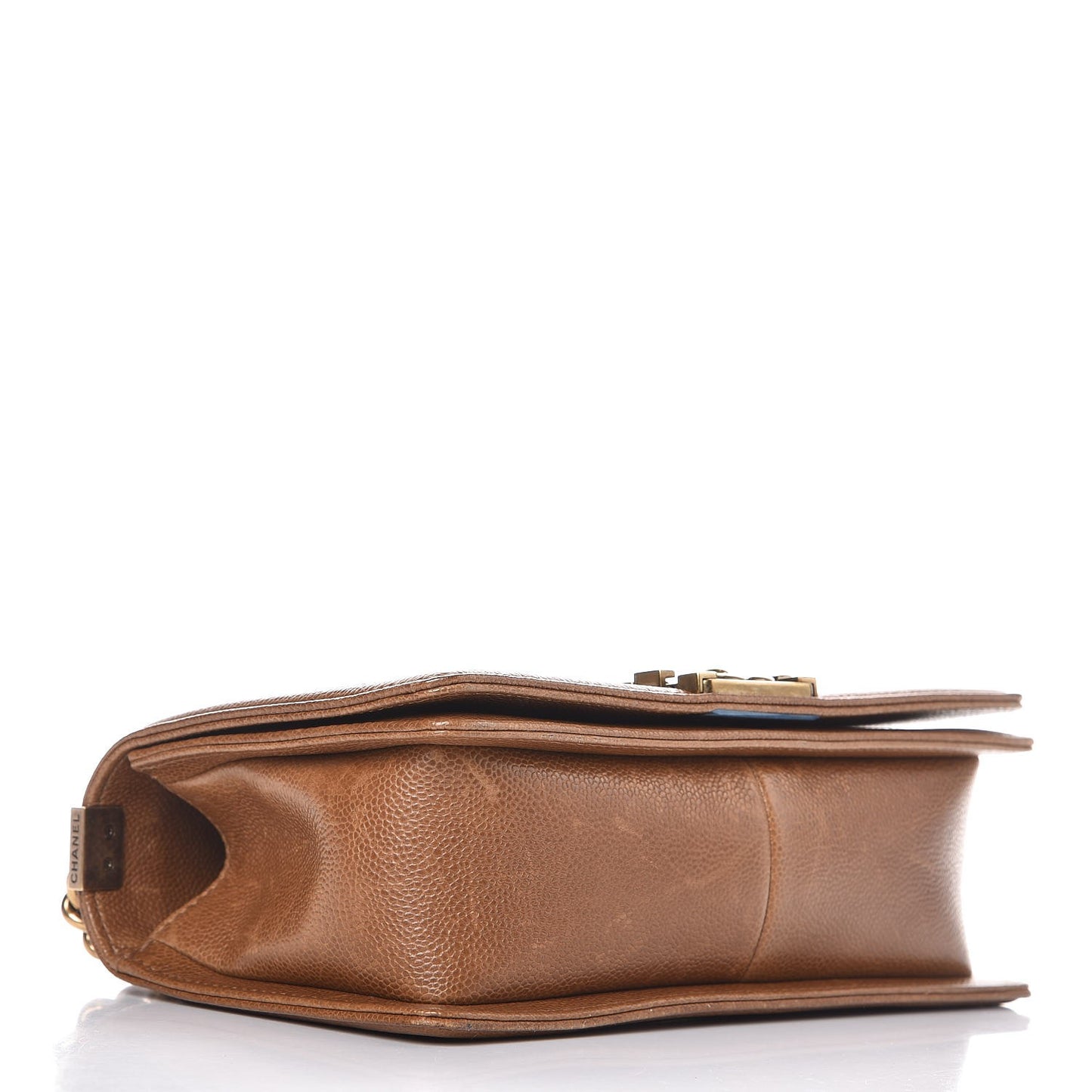 Caviar Quilted Medium Boy Flap Light Brown