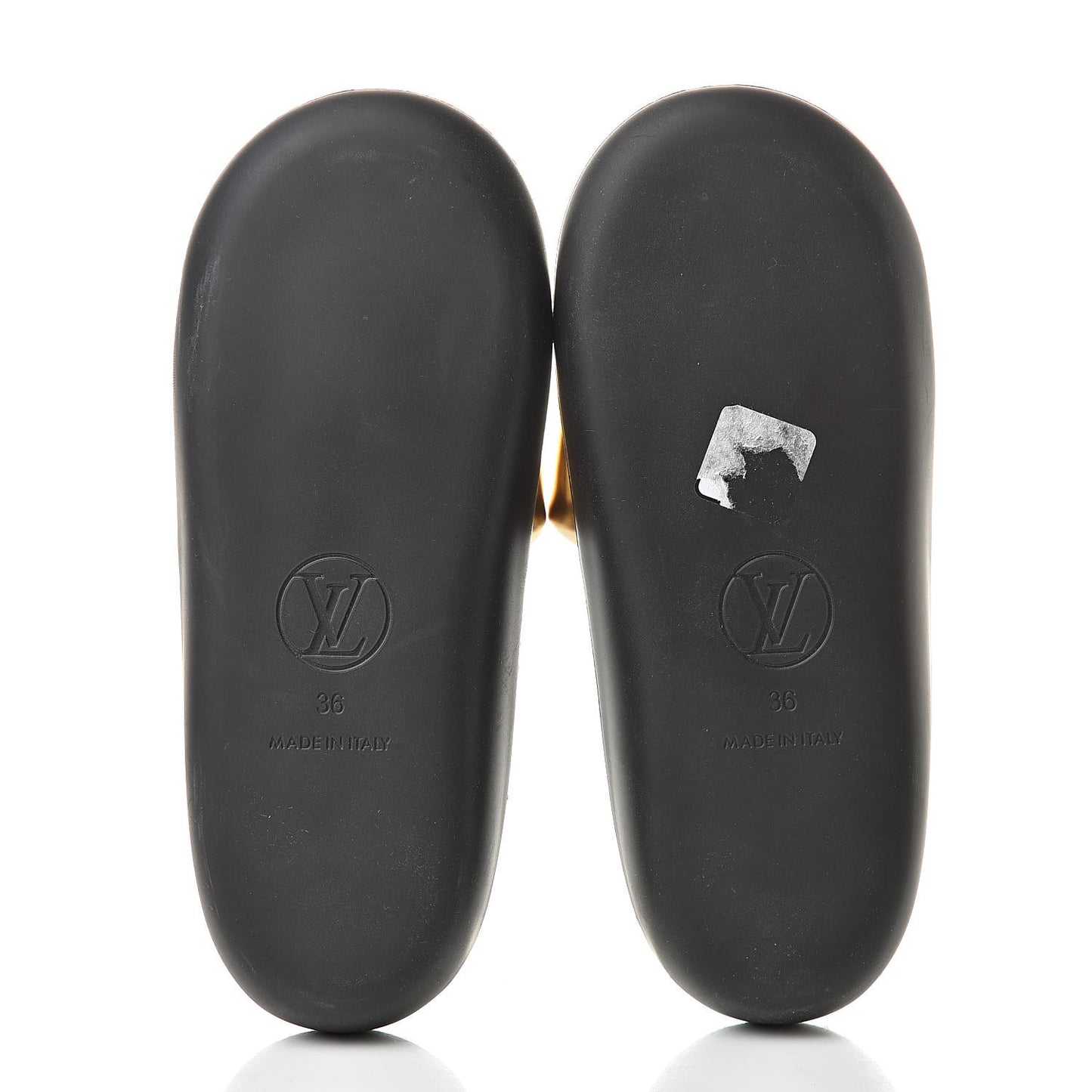 Metallic Calfskin Sunbath Slide Sandals 36 Gold