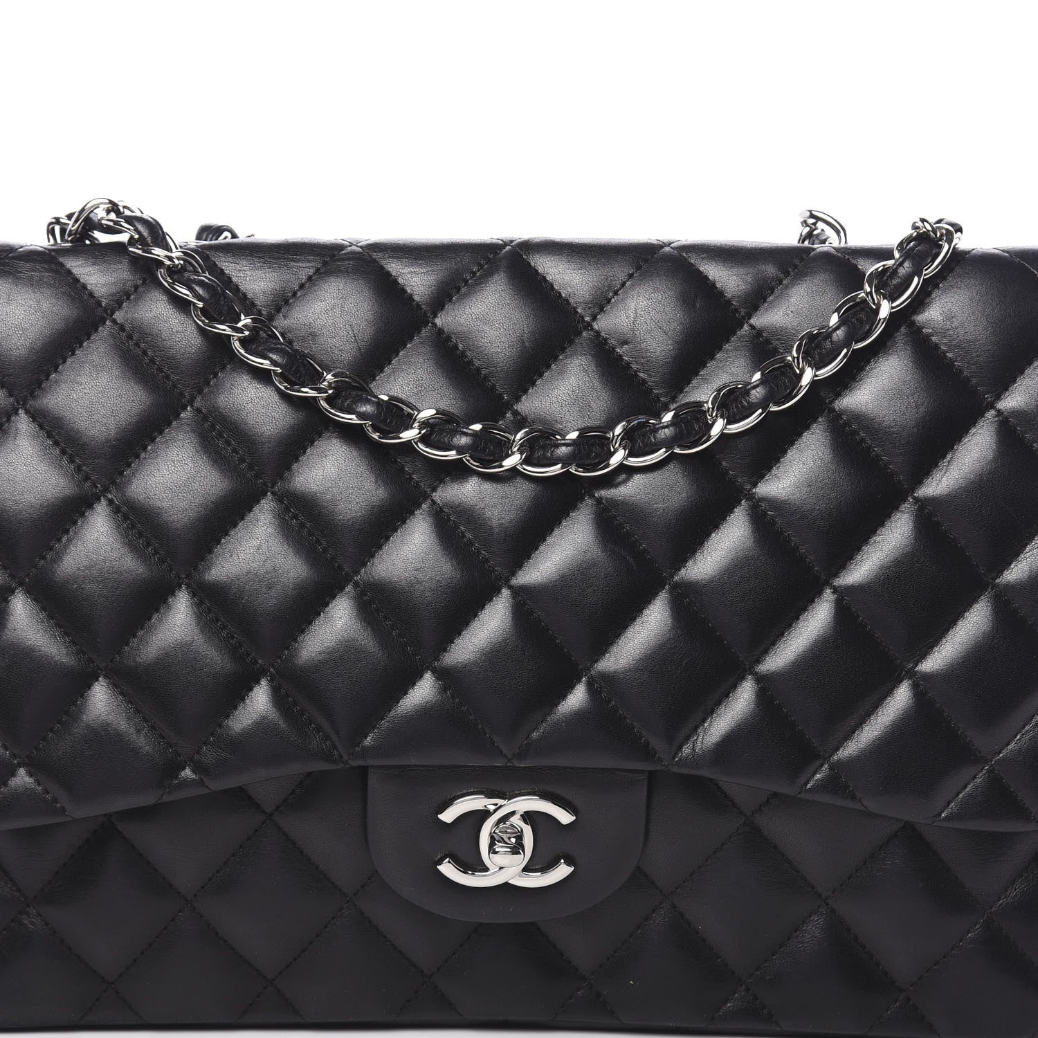 Chanel Lambskin Quilted Jumbo Single Flap Black 13 of 13