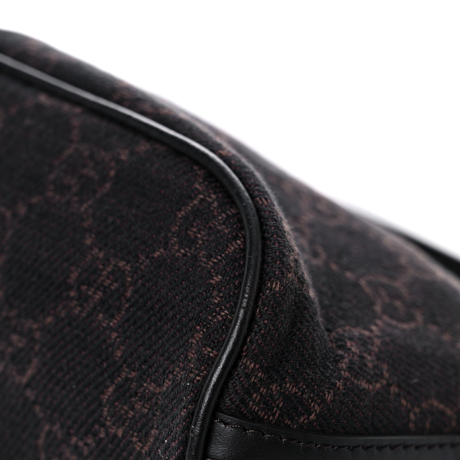 Gucci Denim Monogram Boat Pochette Dark Brown 11 of 15