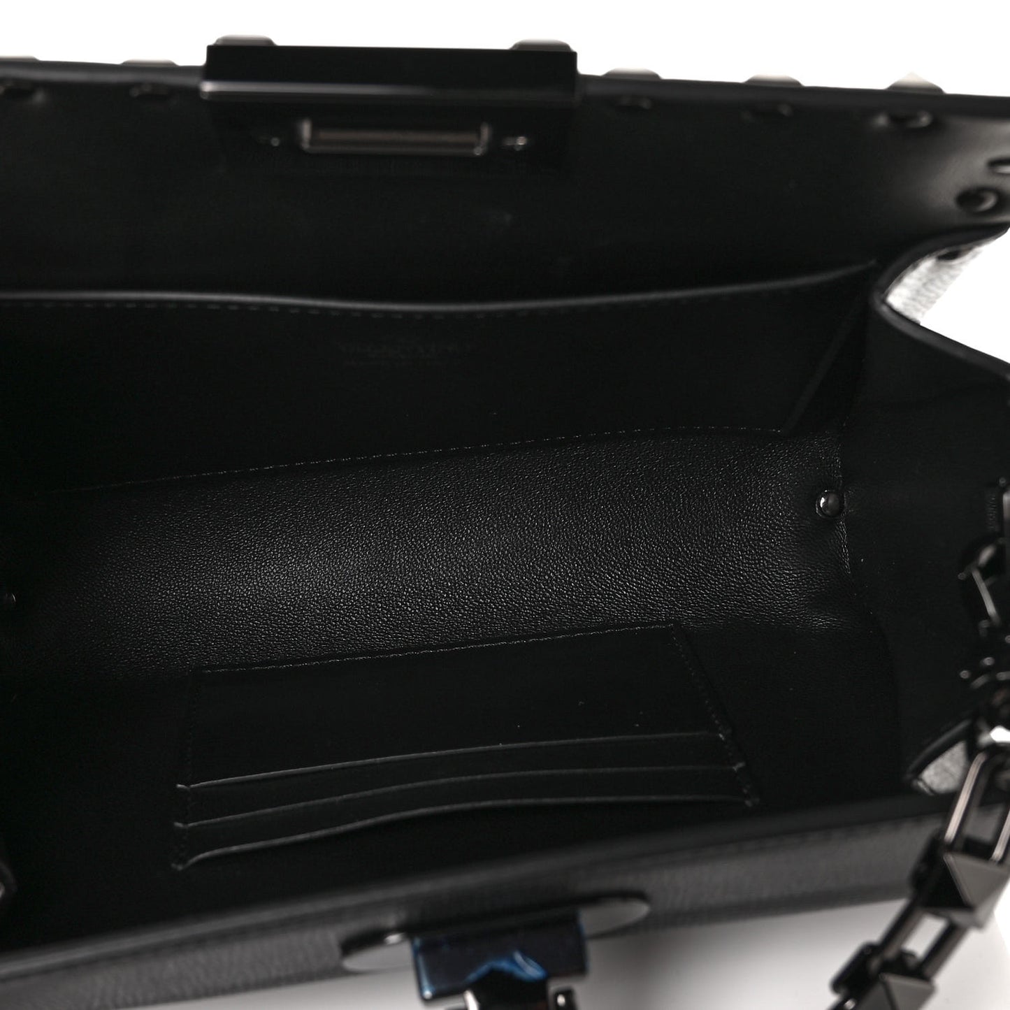 Grainy Calfskin Rockstud Clutch Black