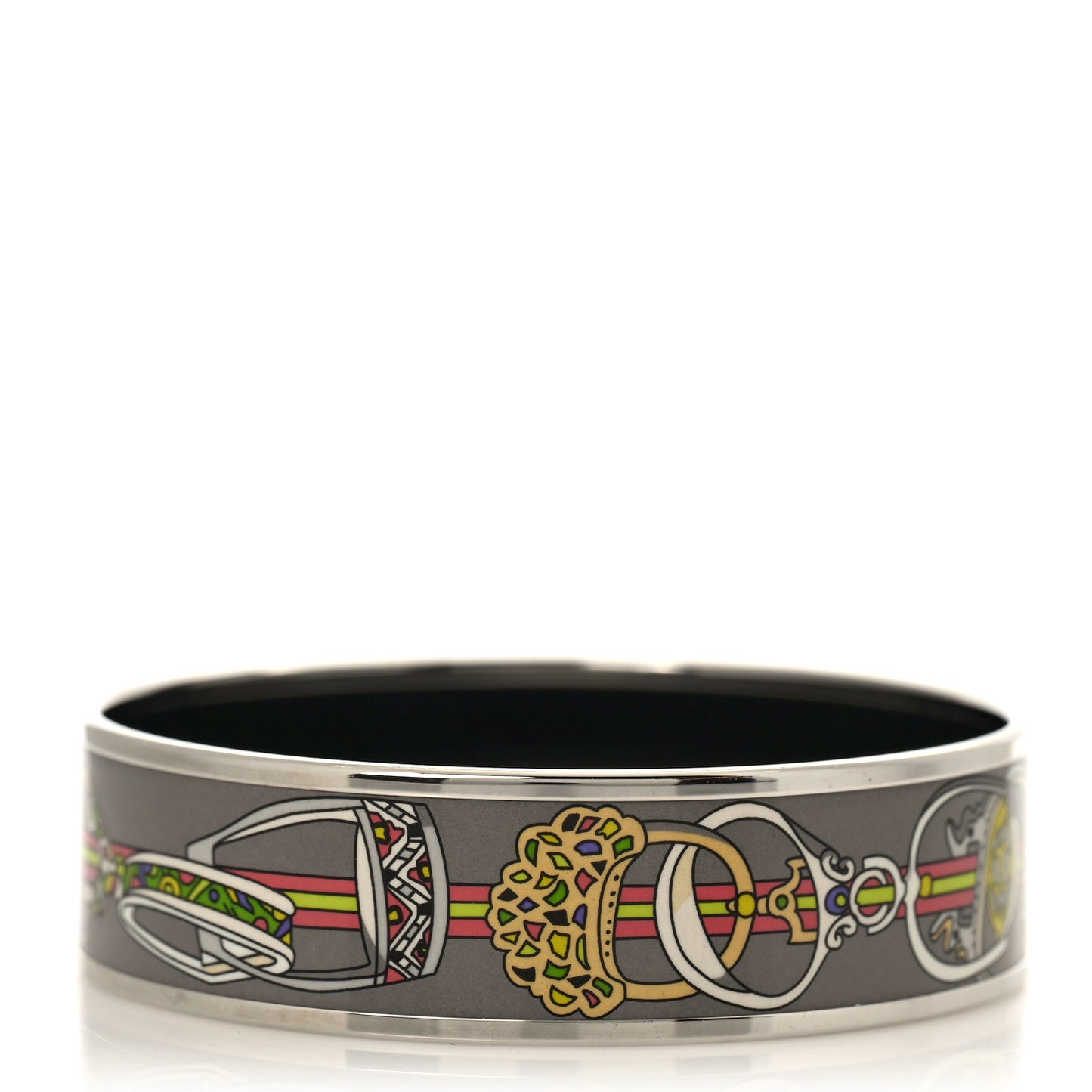 Enamel Printed Wide Concours D'Etriers Bracelet 62