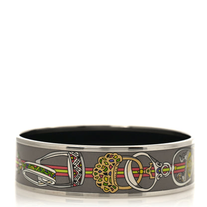 Hermes Enamel Printed Wide Concours D'Etriers Bracelet 62 3 of 5