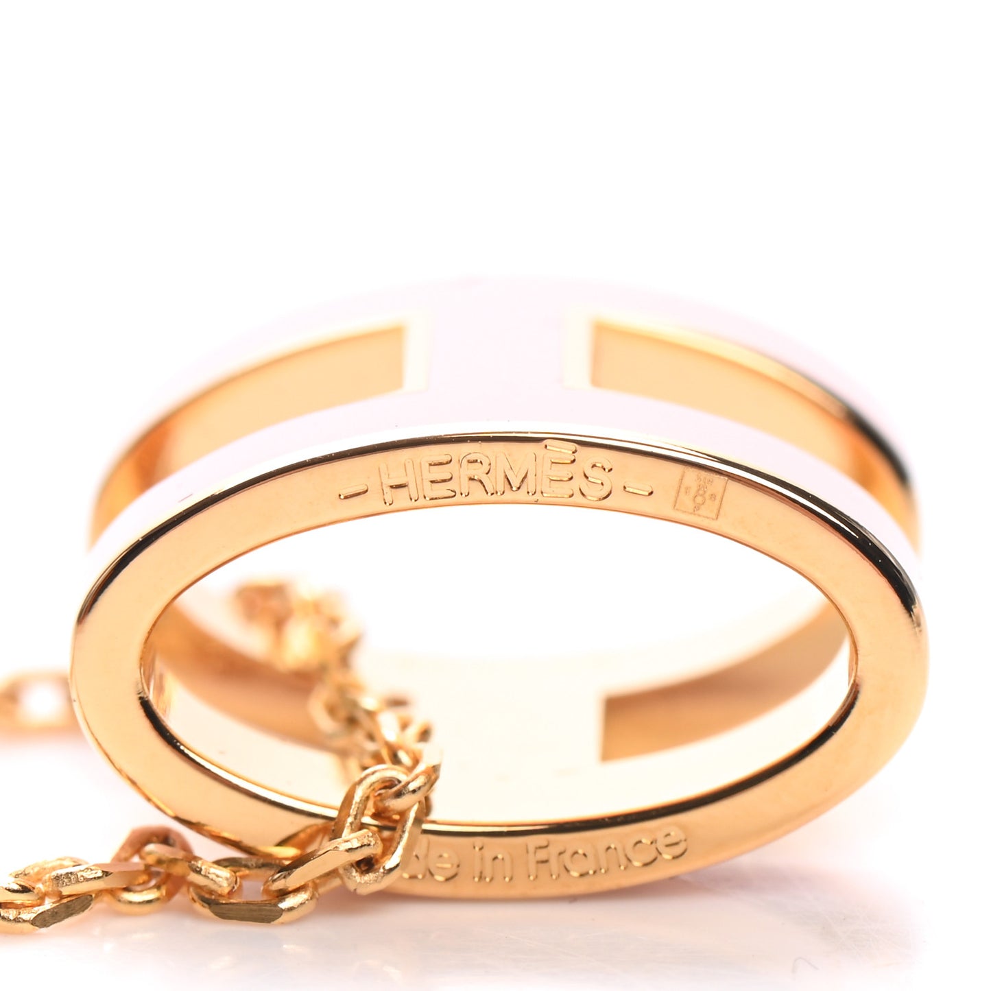 Lacquered Rose Gold Pop H Pendant Necklace Rose Dragee