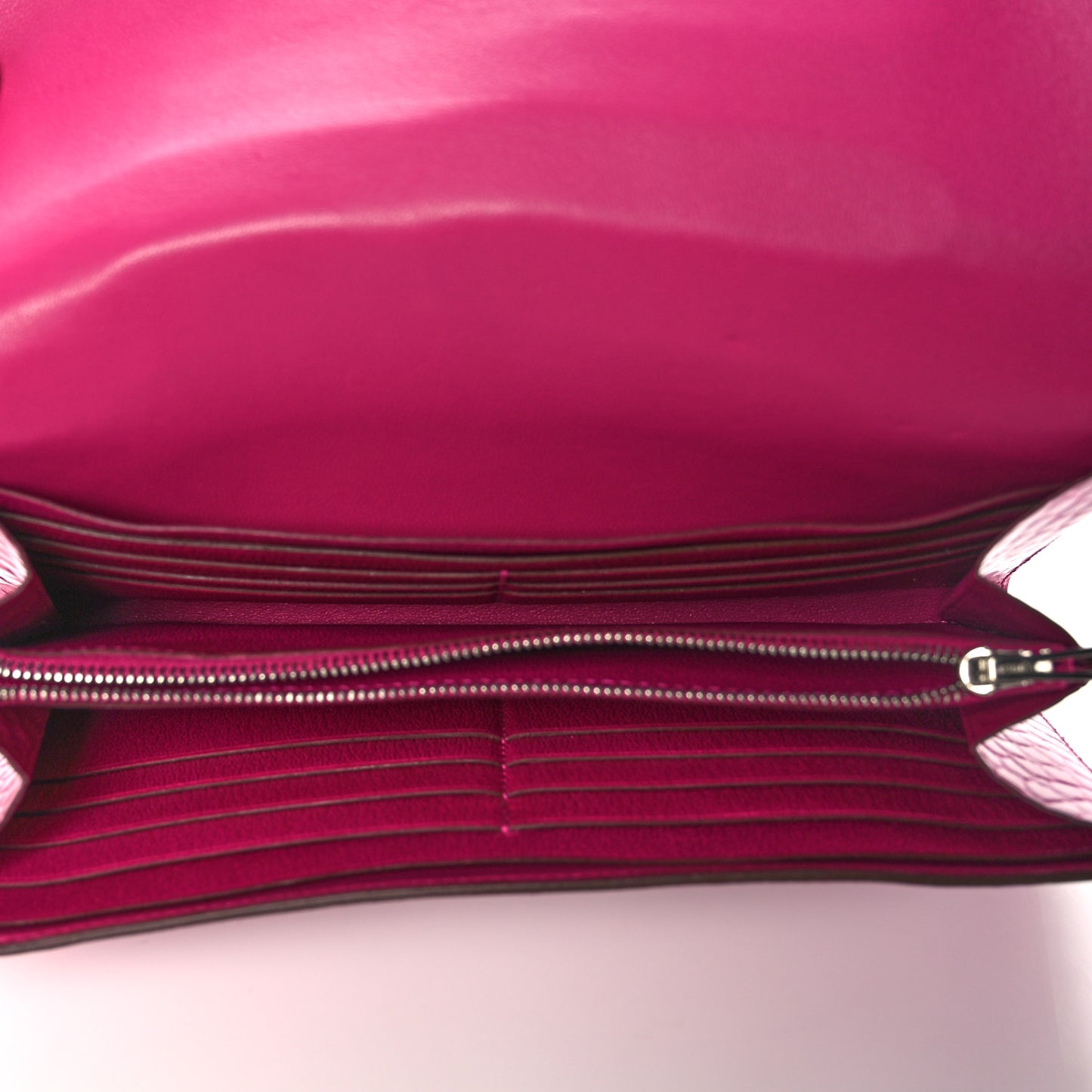 Shiny Alligator Constance Long Wallet Rose Scheherazade