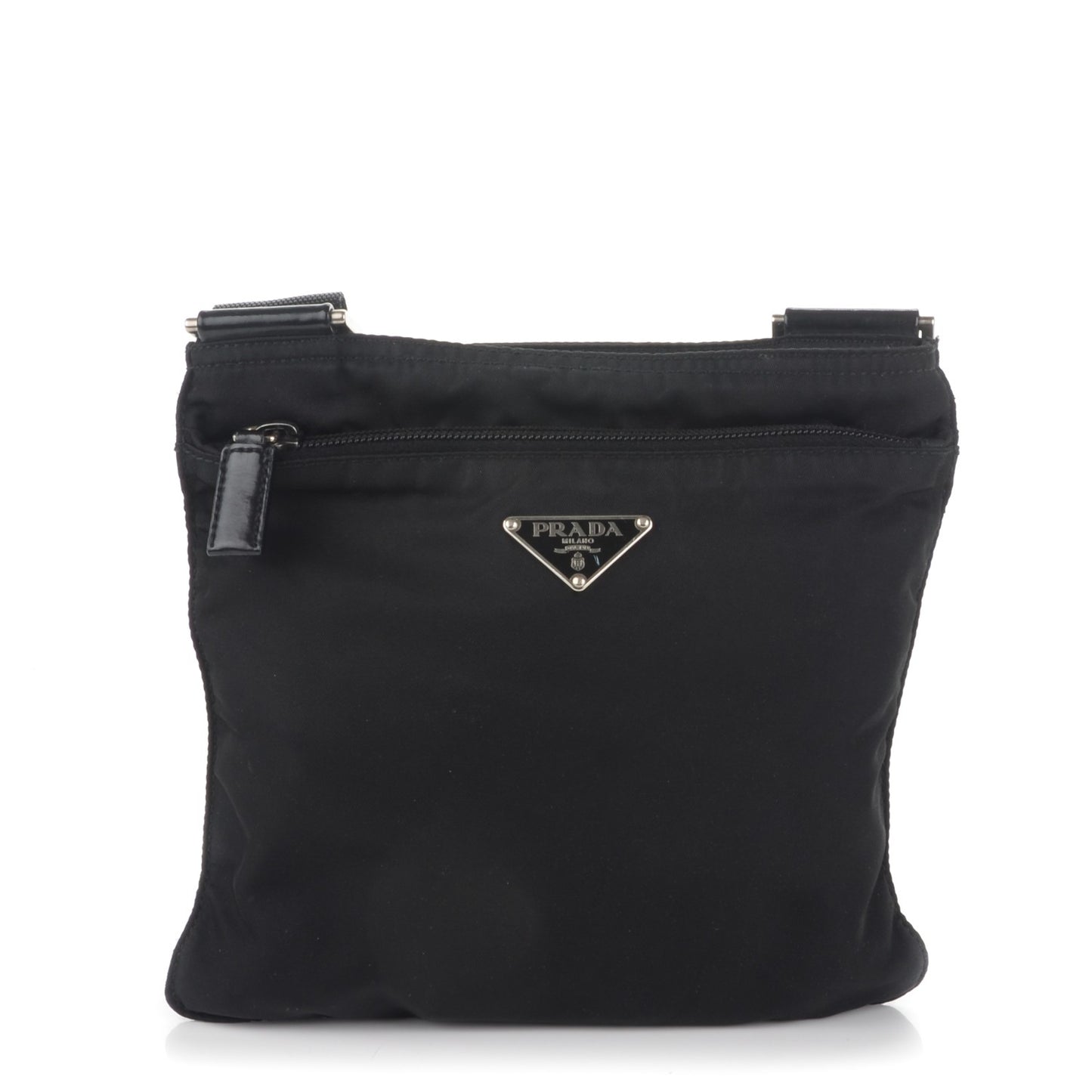 Nylon Vela Flat Messenger Bag Black