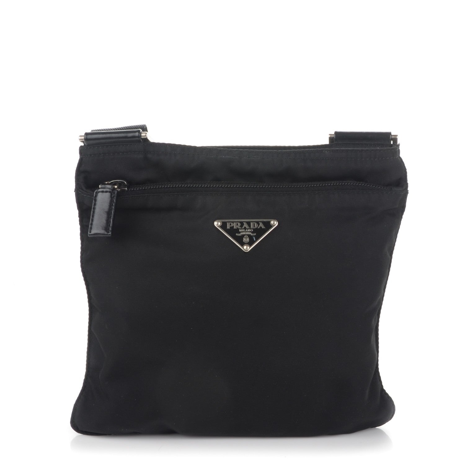 Prada Nylon Vela Flat Messenger Bag Black 1 of 7