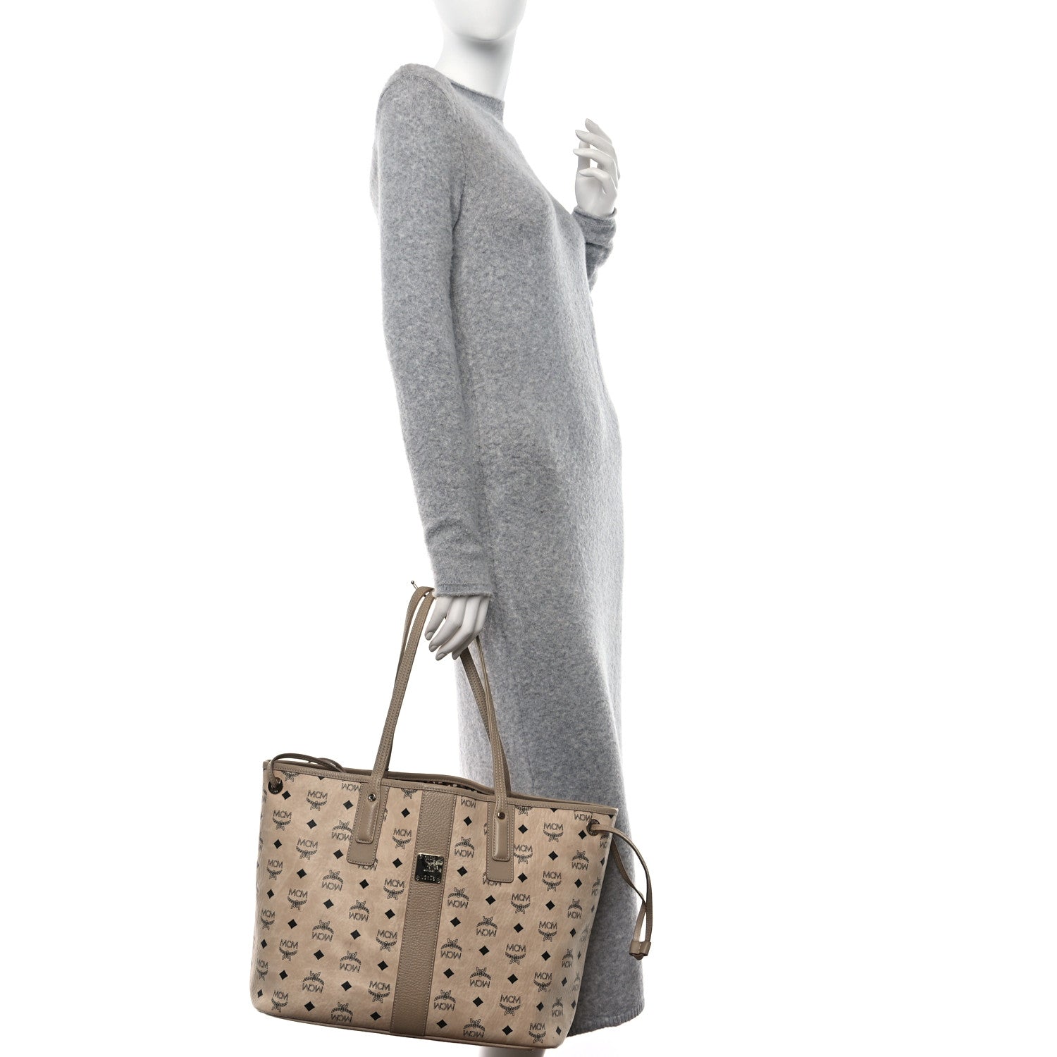 MCM Visetos Medium Liz Reversible Shopper Tote Beige 2 of 24