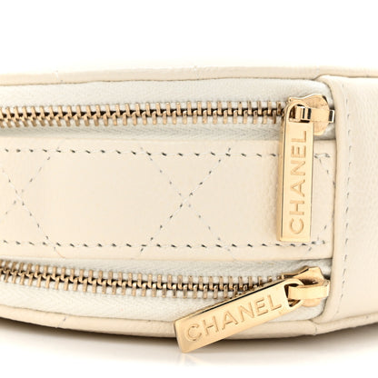 Chanel Caviar Quilted Round Handle With Care Vanity With Chain White 11 of 12