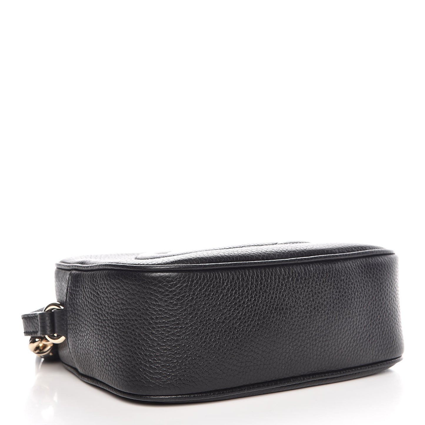 Pebbled Calfskin Small Soho Disco Bag Black