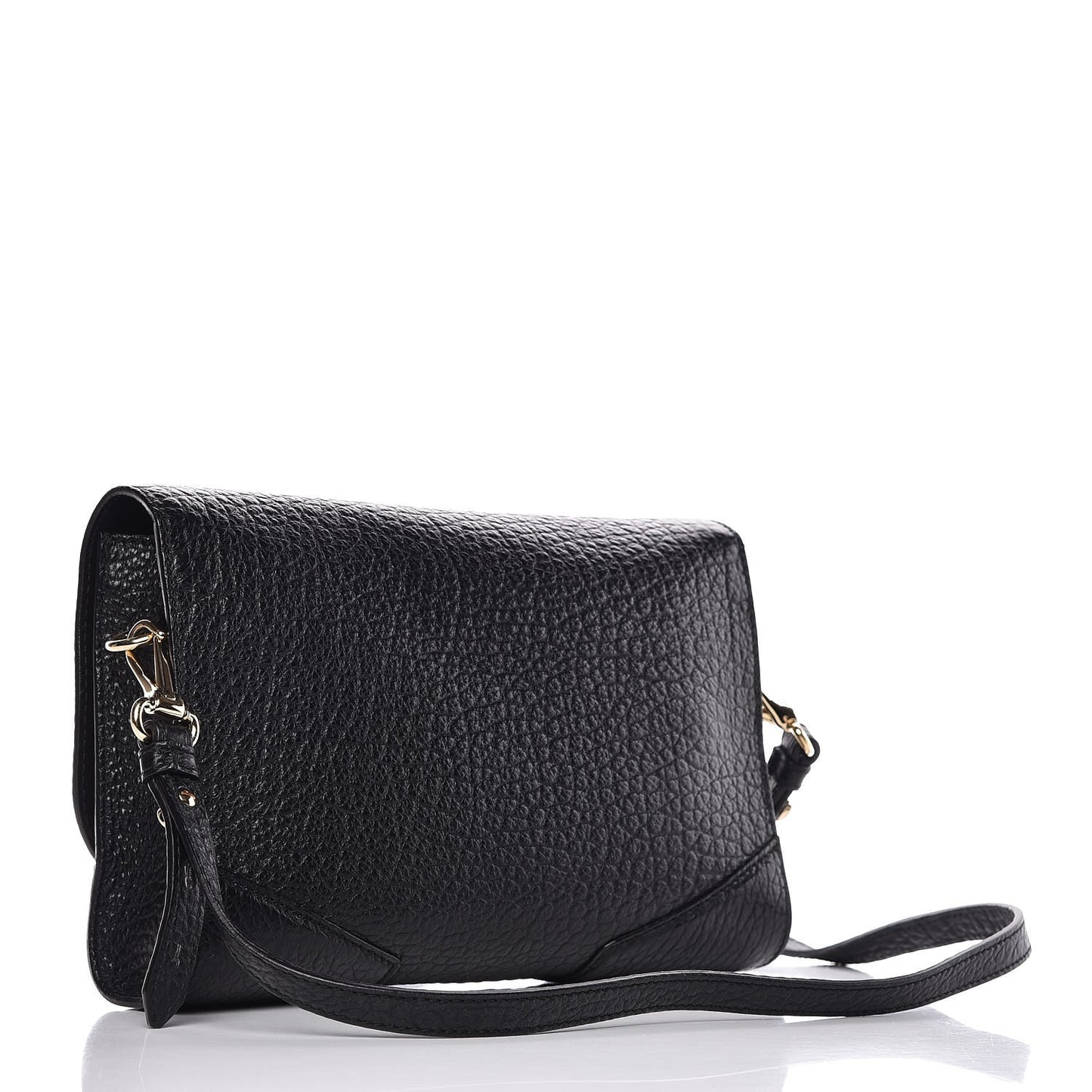Grainy Calfskin Heritage Grain Small Crossbody Bag Black