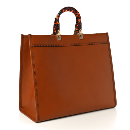 Fendi Vitello King Plexiglass Large Fendi Sunshine Shopper Tote Cuoio 3 of 10