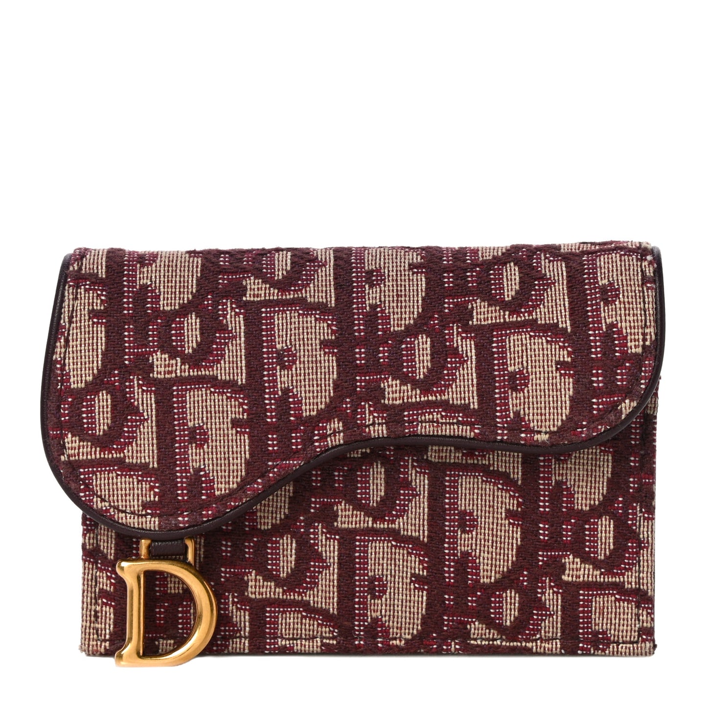 Oblique Saddle Card Holder Bordeaux