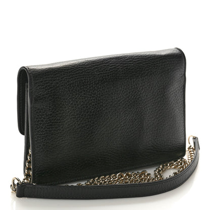 Gucci Dollar Calfskin Interlocking G Chain Wallet Black 3 of 9
