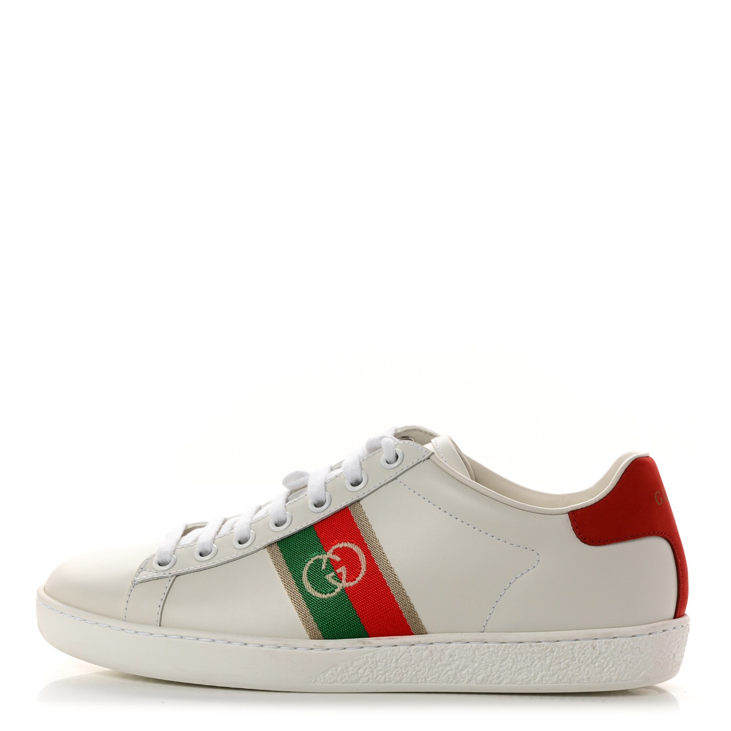 Gucci Calfskin Web Interlocking G Womens Ace Sneakers 36 White 1 of 9