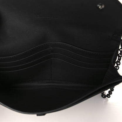 Christian Dior Ultra Matte Calfskin Saddle Chain Wallet Pouch Black 6 of 9