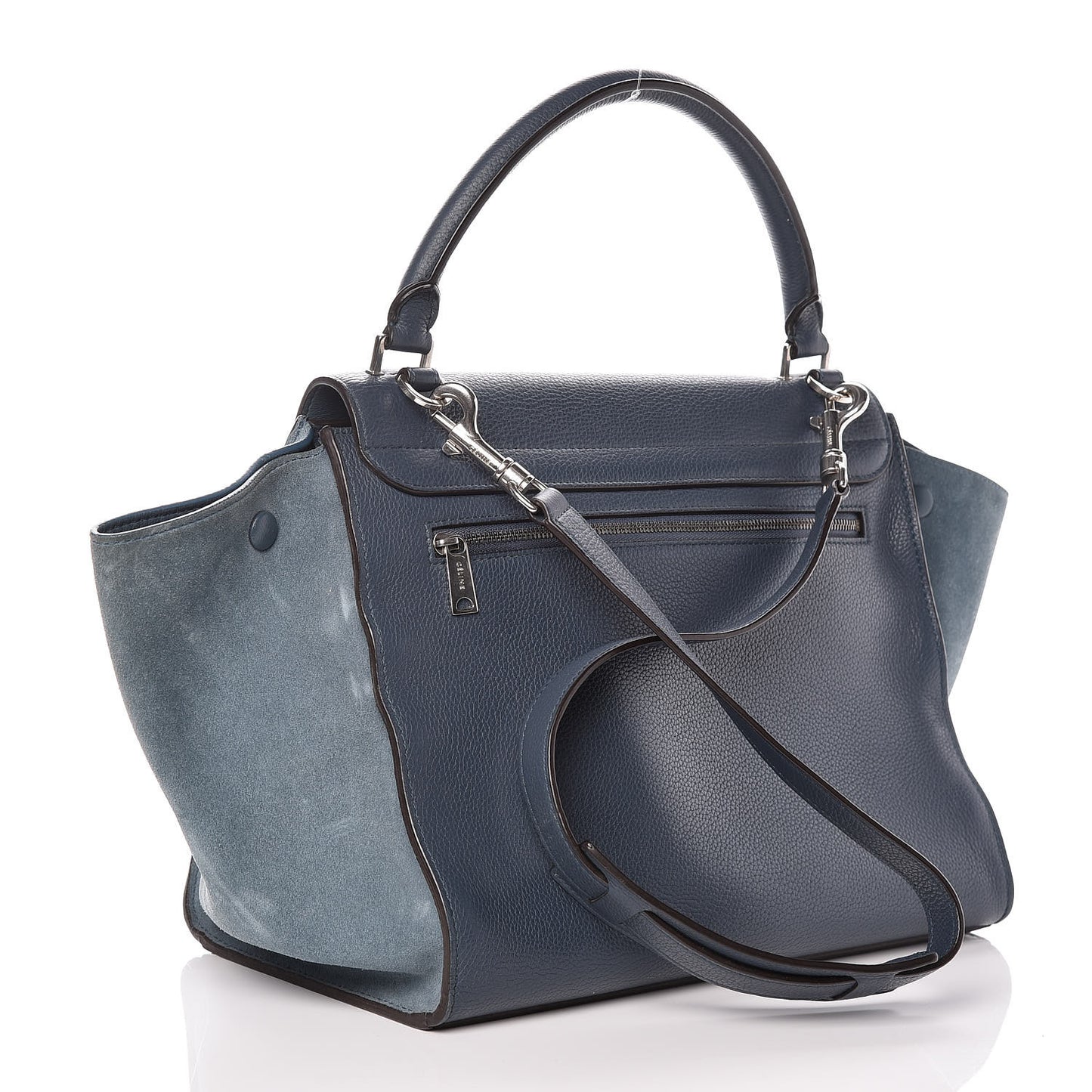 Drummed Calfskin Suede Medium Trapeze Orage