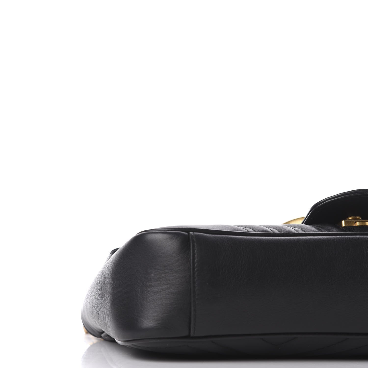 Gucci Calfskin Matelasse Medium GG Marmont Shoulder Bag Black 7 of 9