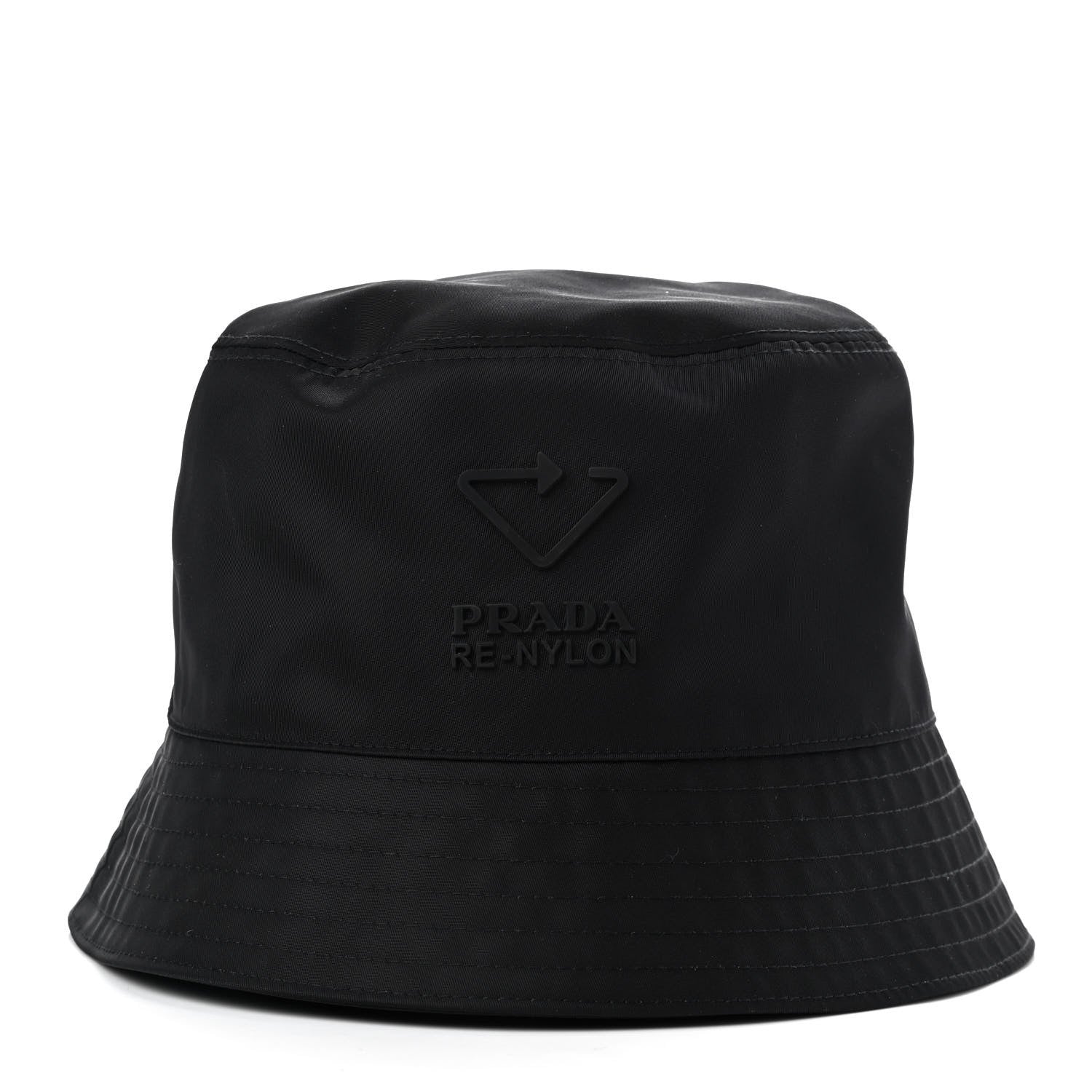 Prada Re-Nylon Saffiano Metal Triangle Logo Mens Bucket Hat L Black 4 of 9