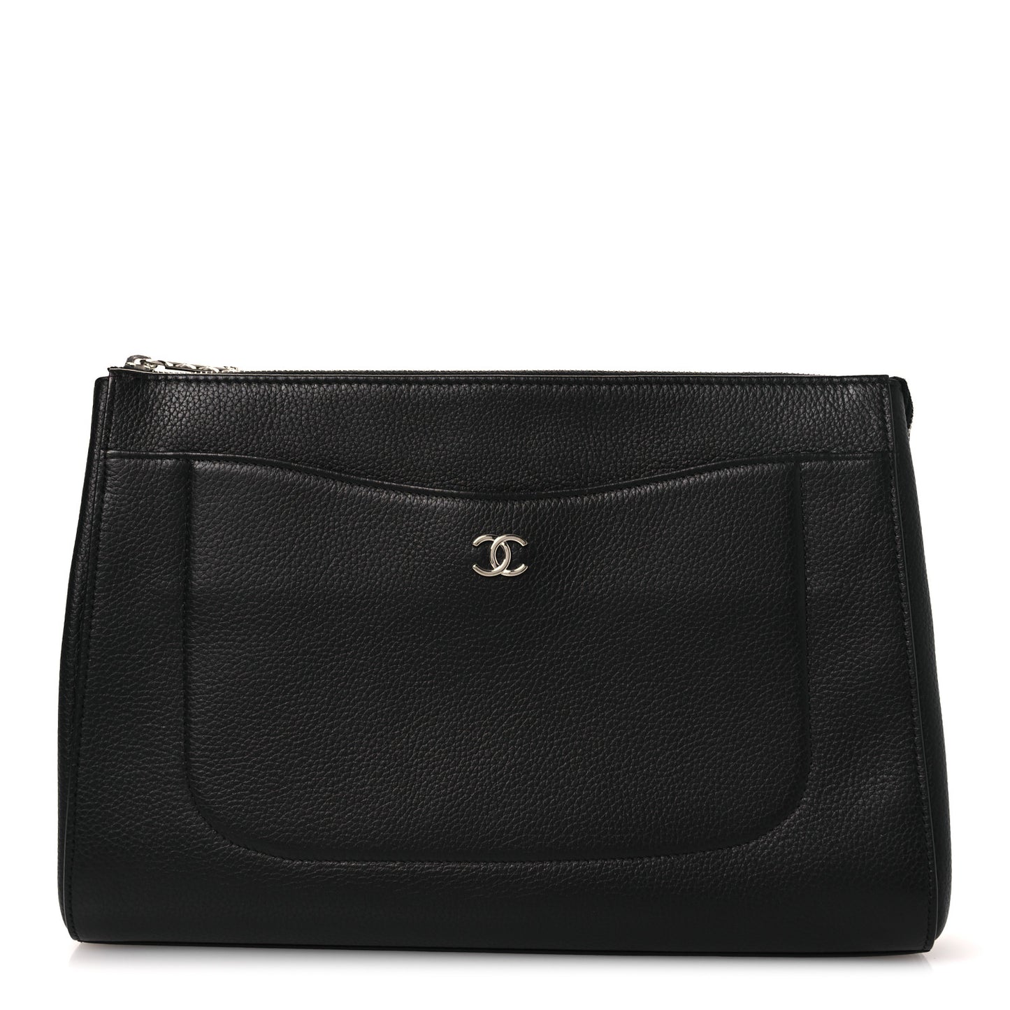 Grained Calfskin Large Neo Executive Cosmetic Case Black