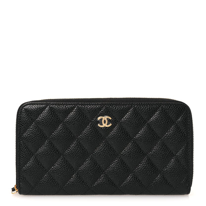 Chanel Caviar Quilted Large Gusset Zip Around Wallet Black 2 of 20