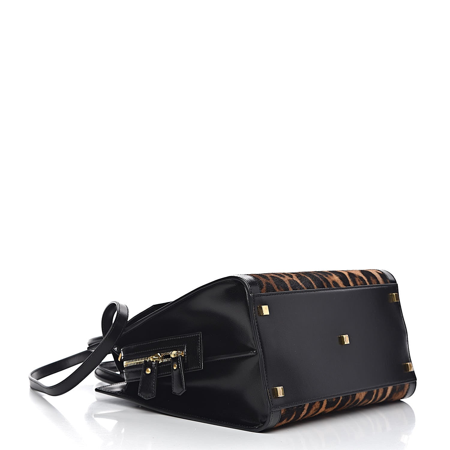 Saint Laurent Calf Hair Calfskin Monogram Medium Uptown Tote Black 4 of 11