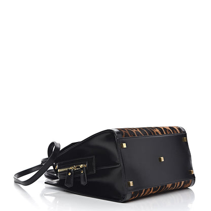 Saint Laurent Calf Hair Calfskin Monogram Medium Uptown Tote Black 4 of 11
