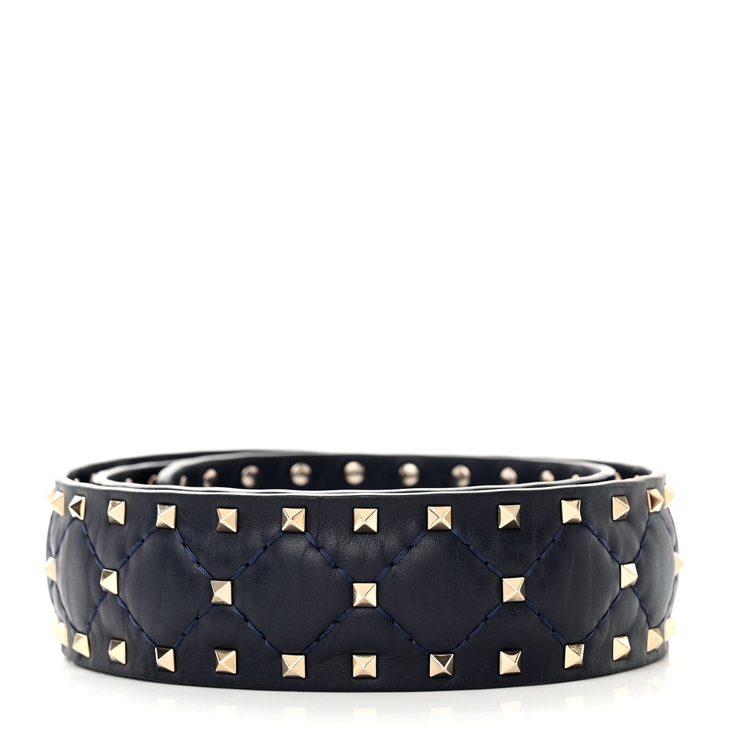 Valentino Garavani Lambskin Rockstud Spike Shoulder Strap Marine 2 of 4