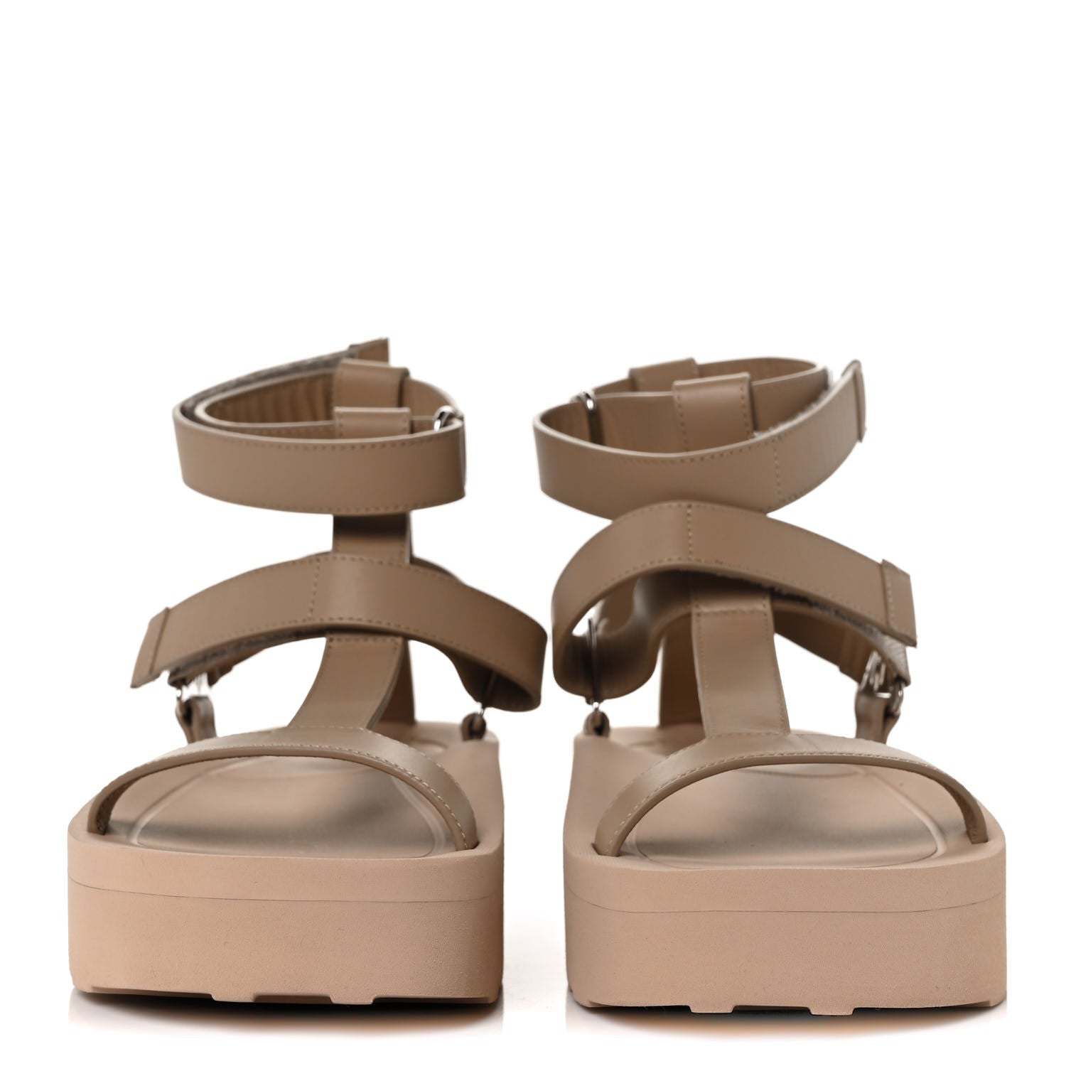 Hermes Calfskin Womens Enid Sandals 36 Argile 2 of 7