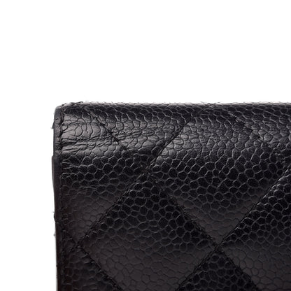 Chanel Caviar Quilted Compact French Flap Wallet Black 8 of 10