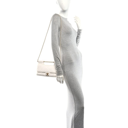 Chanel Shiny Lambskin Pearl Top Handle Flap Shopping Bag White 2 of 10